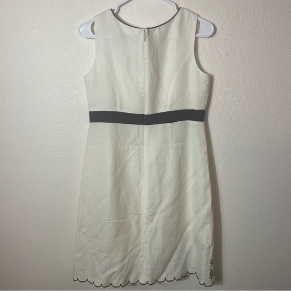 Jessica Howard Linen Blend Embroidered Dress Vintage Bow Tea Party size 8 - Picture 5 of 9